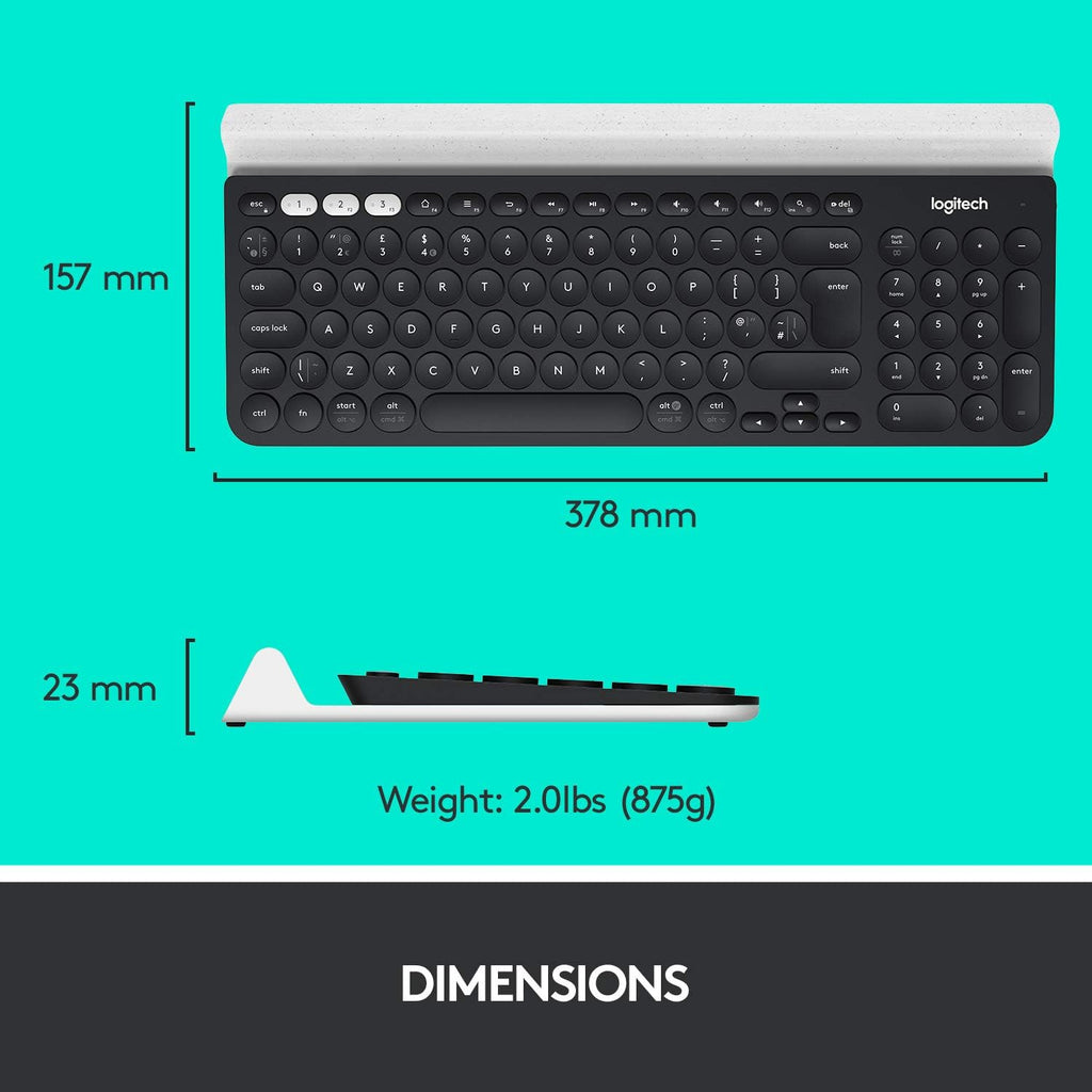 Logitech K780 Keyboard — Grey + White
