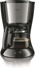 Philips Drip Coffee Maker - 1.2L, Up to 15 Cups, Glass Jug, Auto Off Function, Silver/Black - HD7462/20 — Black