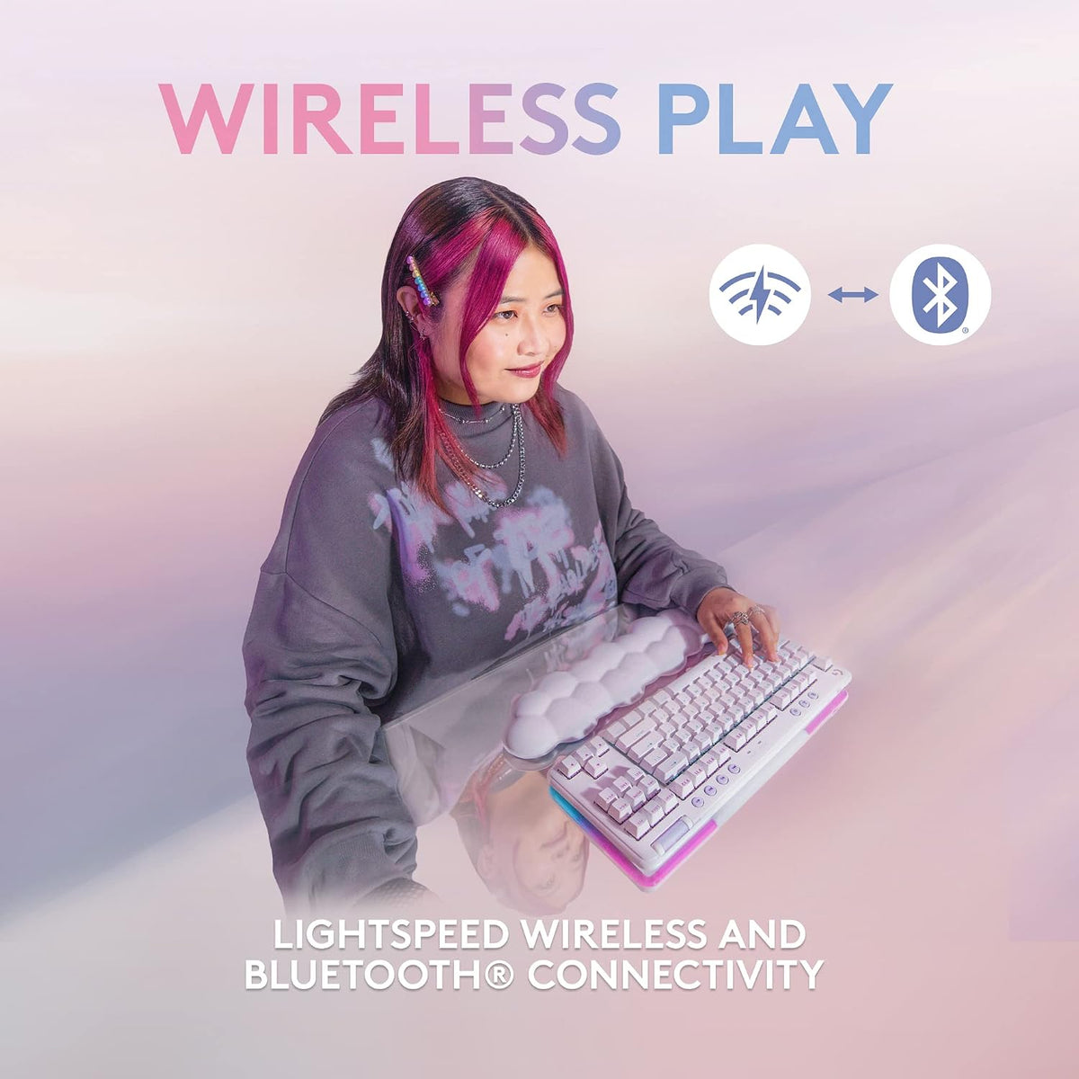 Logitech G715 Wireless Gaming Keyboard — White Mist