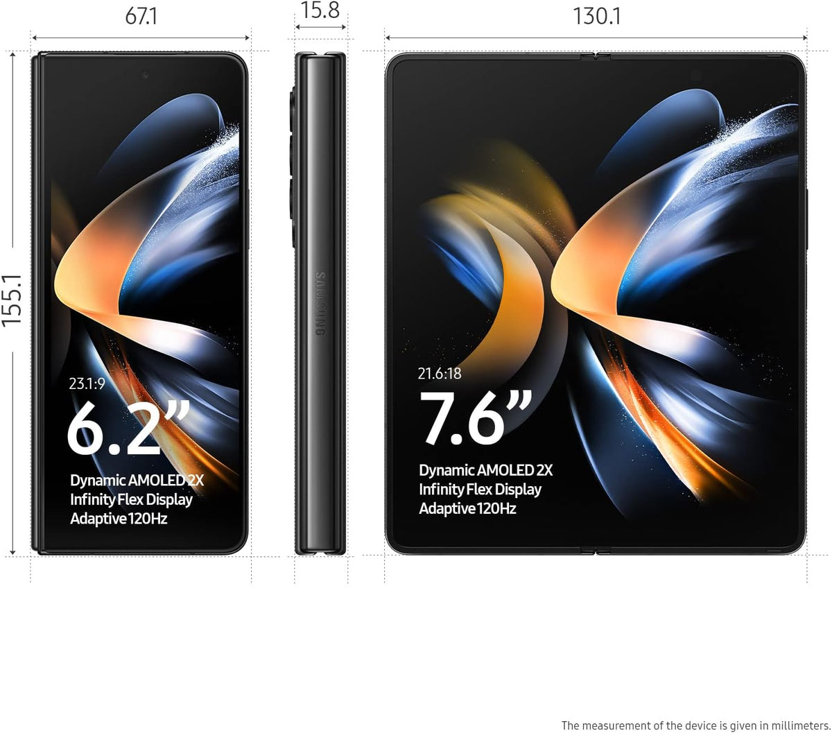 Samsung (Refurbished) Galaxy Z Fold4 5G Foldable Phone (Phantom Black, 12GB RAM, 256GB Storage) with No Cost EMI/Additional Exchange Offers