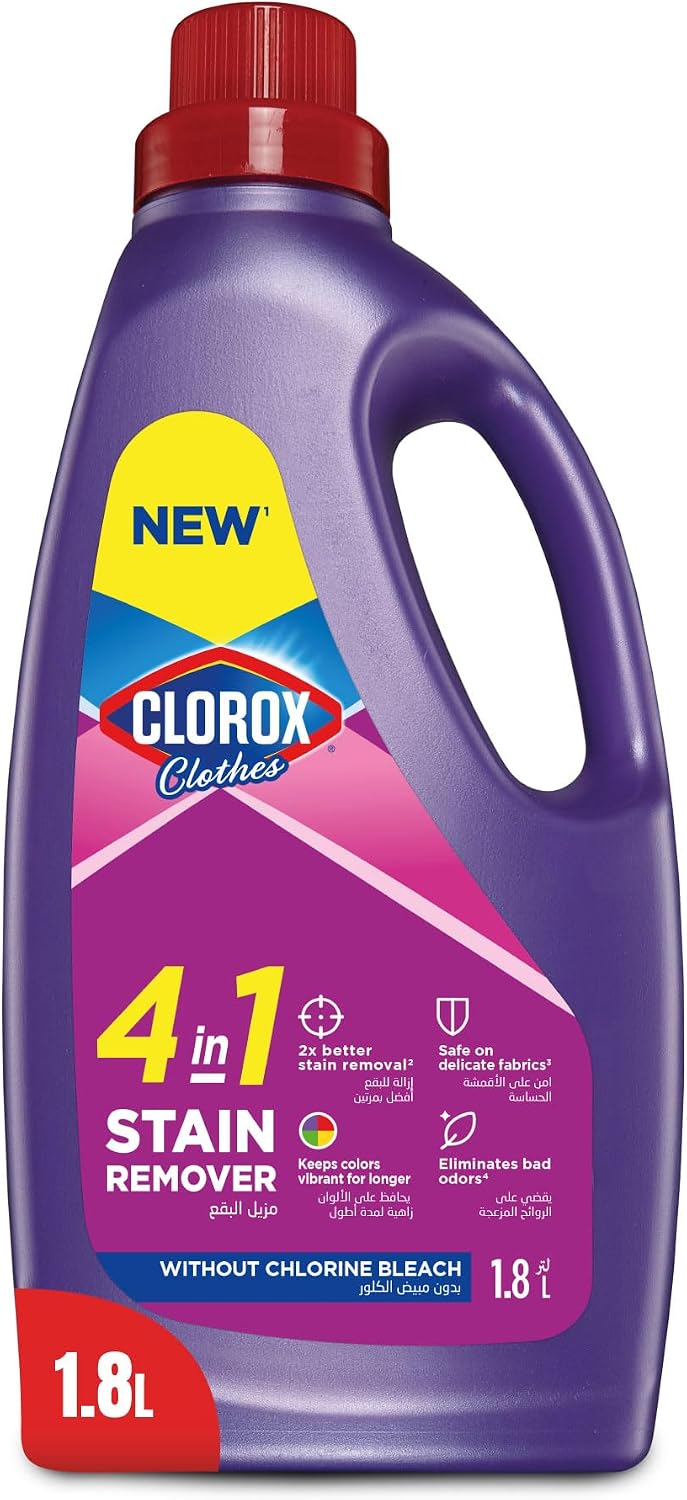 Clorox for Clothes 4in1 Stain Remover, 1.8L Clorox For Colored Clothes Without Chlorine Bleach, Safe on Delicate Fabrics — front product image