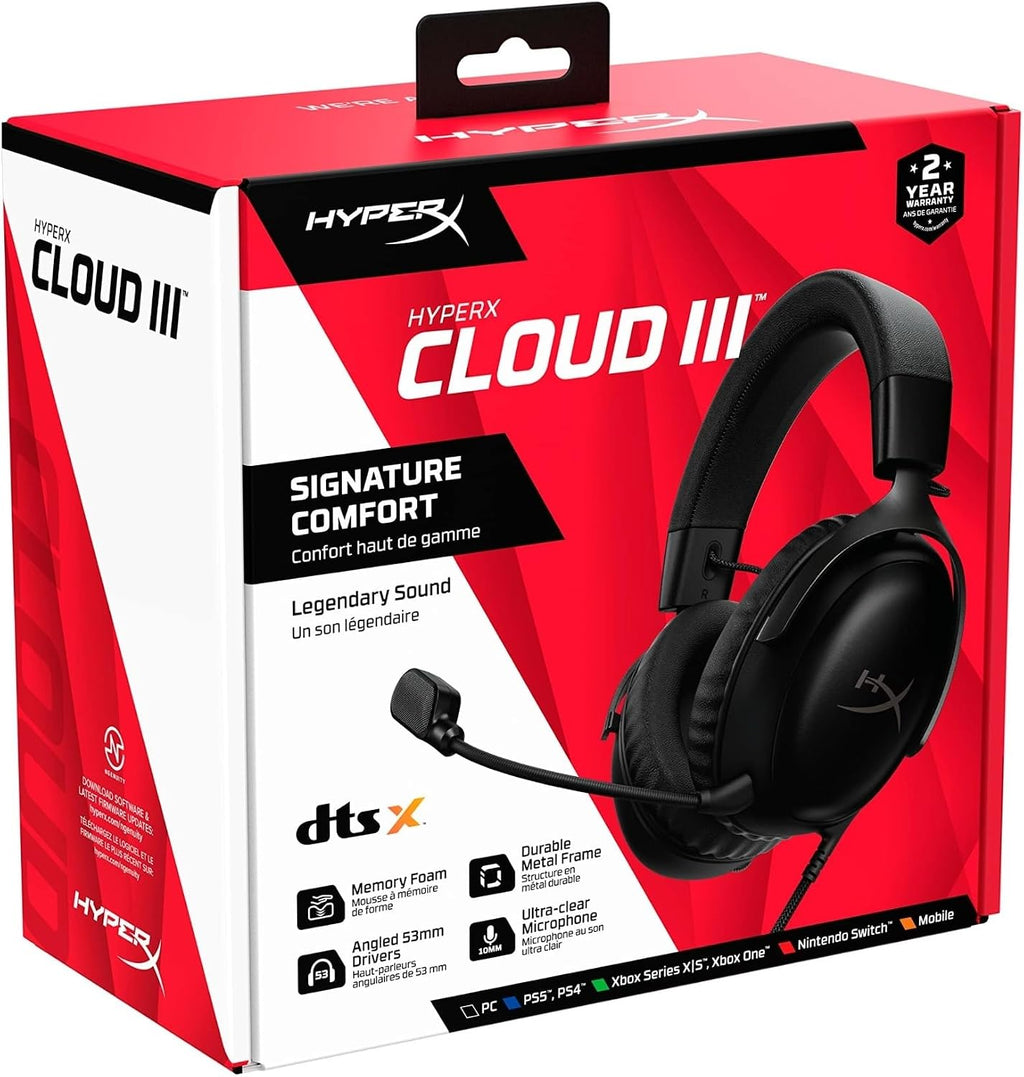 HyperX Cloud III Gaming Headset-Black — Black Solid — product image 10