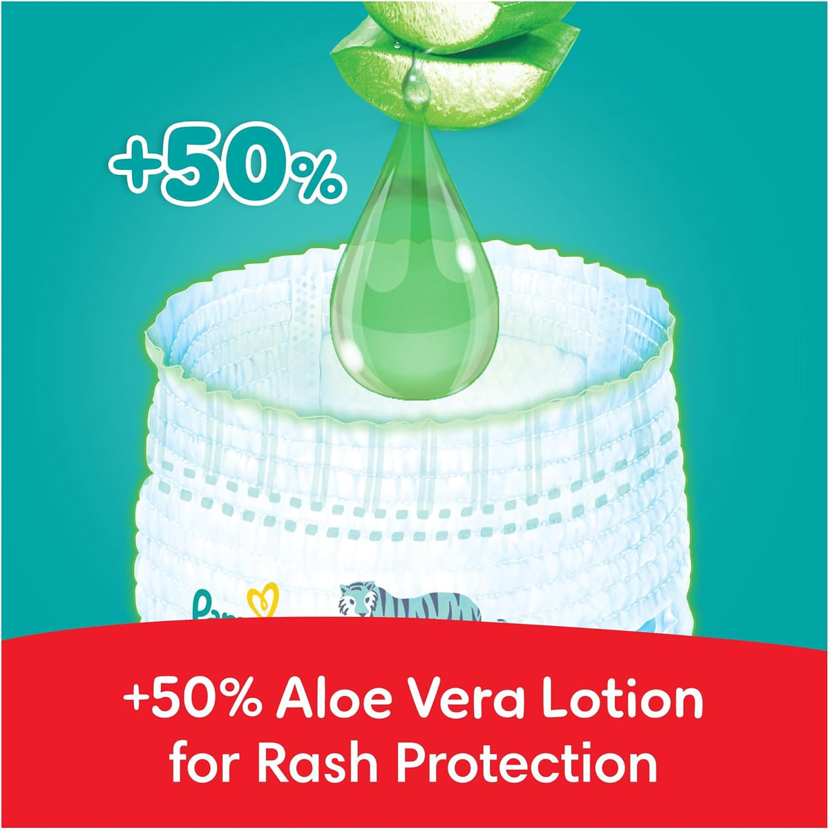 Pampers Rash Protection Pants Diapers, Size 3, 6-11kg, +50% Aloe Vera Lotion, 360° Leak-Free Fit for up to 100% Leakage Protection, Mega Pack, 60 Count