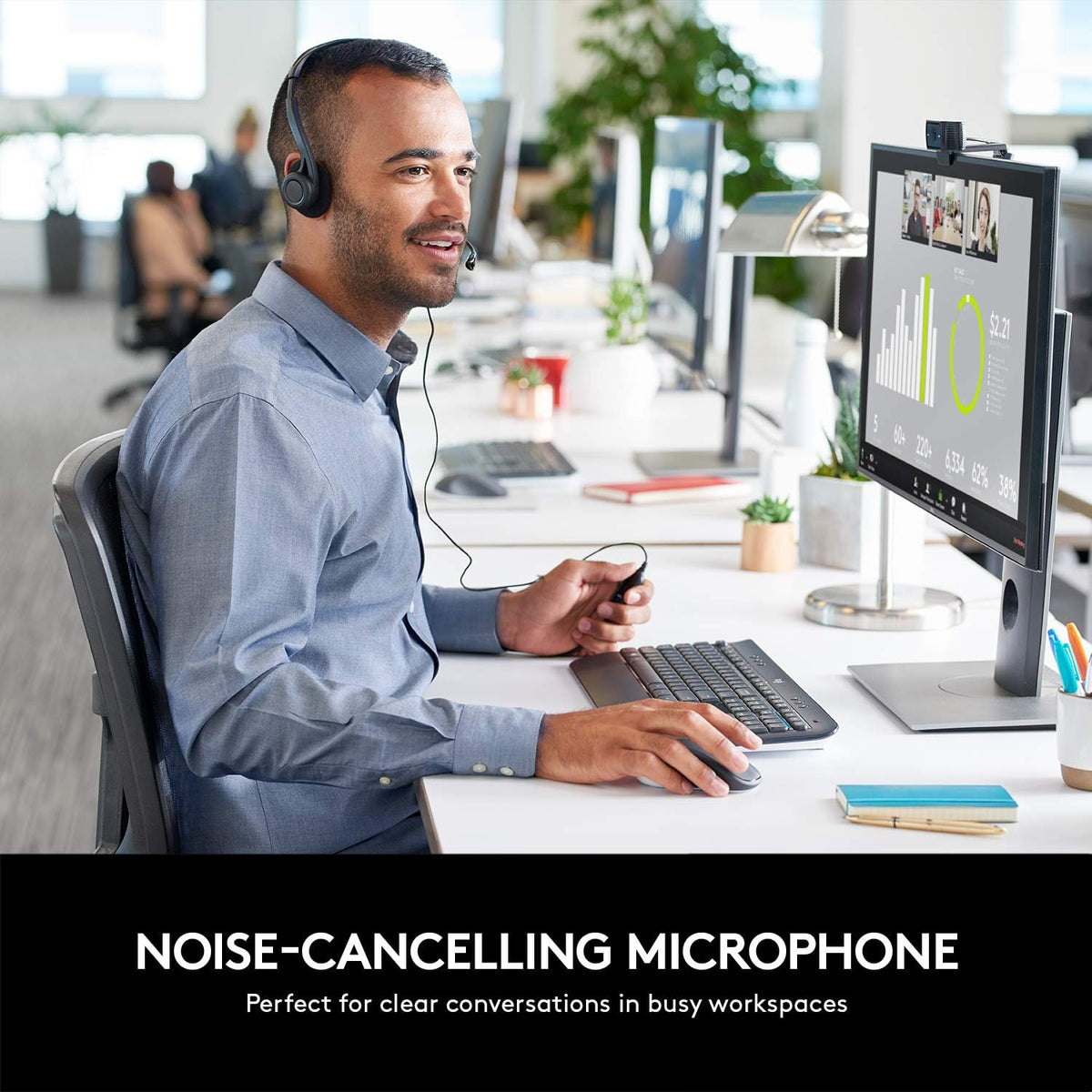 Logitech 960 USB Headset — Black