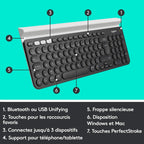 Logitech K780 Keyboard — Dark Grey/White