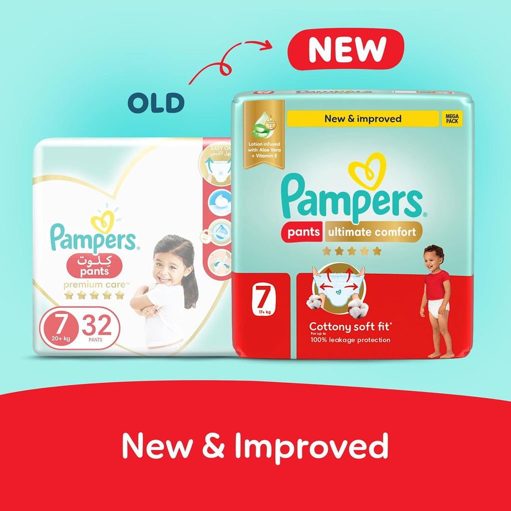 Pampers Ultimate Comfort Culotte Pants Diapers Size 7, 20+kg SSP 64 Count