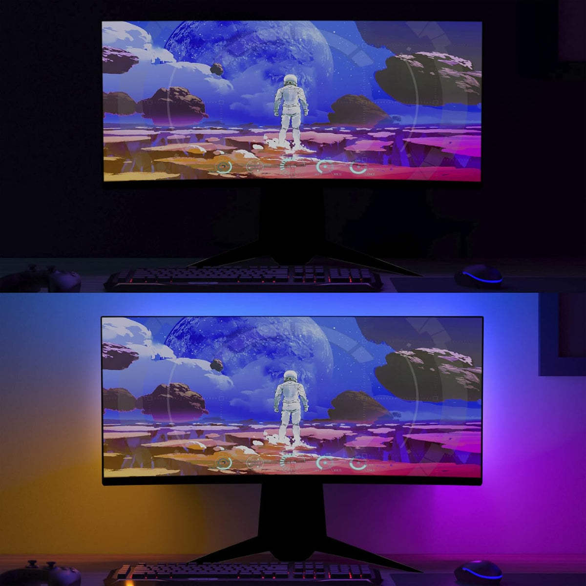 Philips Hue Play Gradient PC Lightstrip [for 24-27 Inch Screens] LED Smart Lighting. Sync for Entertainment, Gaming and Media — Colour