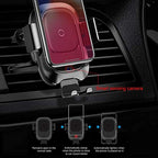 Baseus Car Phone Holder for iPhone Samsung Intelligent Infrared Qi Wireless Charger Air Vent Mount Mobile Stand