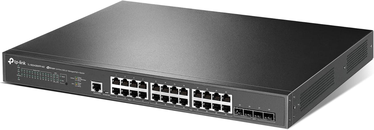 Tp-Link Omada Sg3428Xpp-M2 | 24 Port 2.5 Gb Poe Switch, 4 X 10 Ge Sfp+ 16 Poe+ And 8 Poe++ Ports@500W L2+ Smart Managed Sdn Integrated Ipv6 Vlan, Acl, Qos, Igmp Snooping