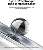 Belkin ScreenForce InvisiGlass iPhone 16 Screen Protector, scratch-resistant impact protection, easy align tray for bubble free application, made with recycled glass for iPhone 16, iPhone 15, 14 Pro