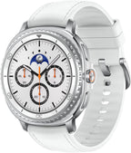 Samsung Galaxy Watch8 Classic White, Bluetooth, 46mm Smartwatch, Cushion Design, Rotating Bezel, Quick Button, 3nm Processor, Sleep Coaching, Running Coach (UAE Version)
