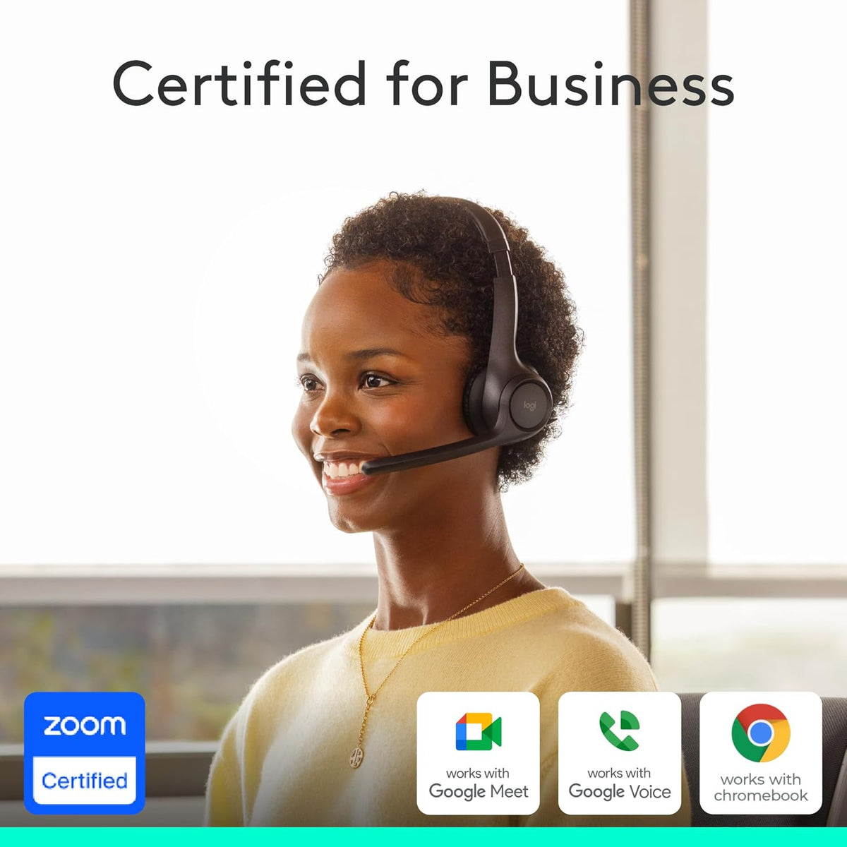 Logitech Zone 305 for Business Headset — UC with Dongle — Black