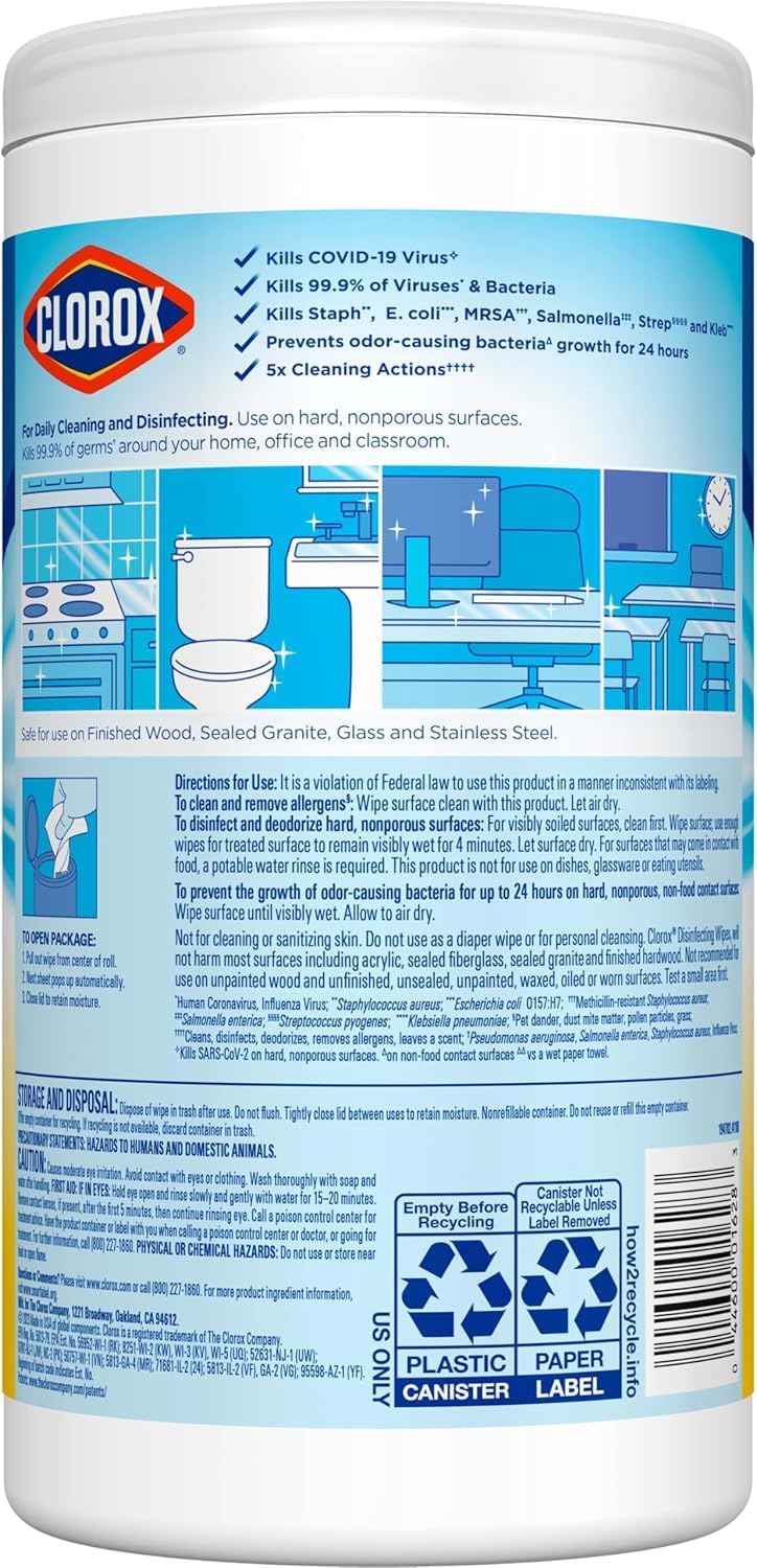Clorox Disinfecting Wipes Bundle (2 Fresh Scent + 1 Crisp Lemon) (Pack of 3) — additional view 3