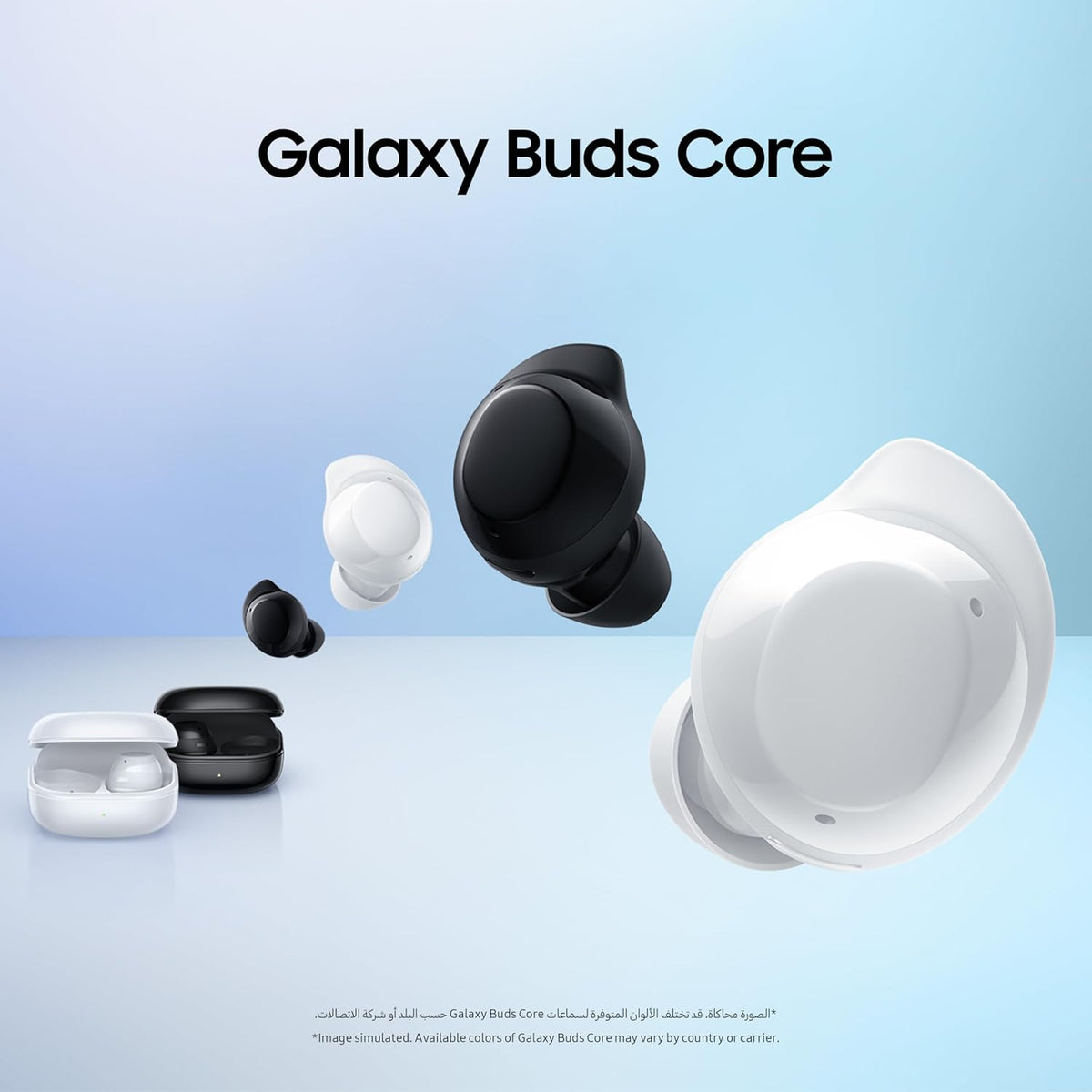 Samsung (Renewed) Galaxy Buds Core True Wireless Bluetooth Earbuds, Active Noise Cancellation, Secure Fit with Wingtip, Easy Pairing, Auto Switch, Touch Control, Black (UAE Version)