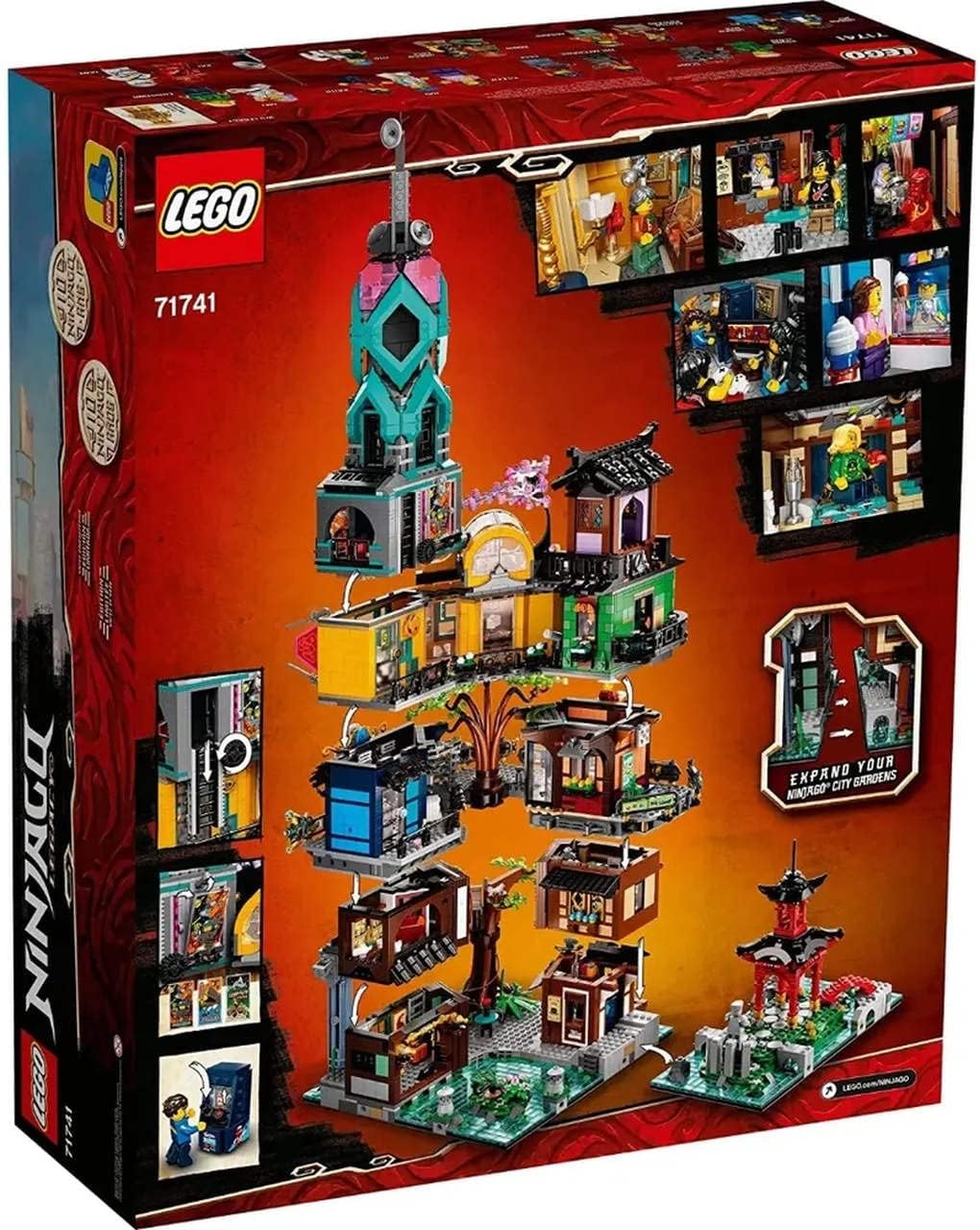 LEGO NINJAGO City Gardens Playset Featuring 19 Minifigures - 10th Anniversary Edition 71741 Building Kit(5,685 Pieces)