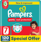 Pampers Rash Protection Culotte Pants Diapers Size 7, 20+kg Jumbo 120 Count