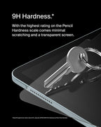 Belkin ScreenForce TemperedGlass screen protector for iPad Air 11-inch, 9H hardness rating tempered glass, 0.33mm thin, scratch-resistant with easy installation, compatible with case and Apple Pencil