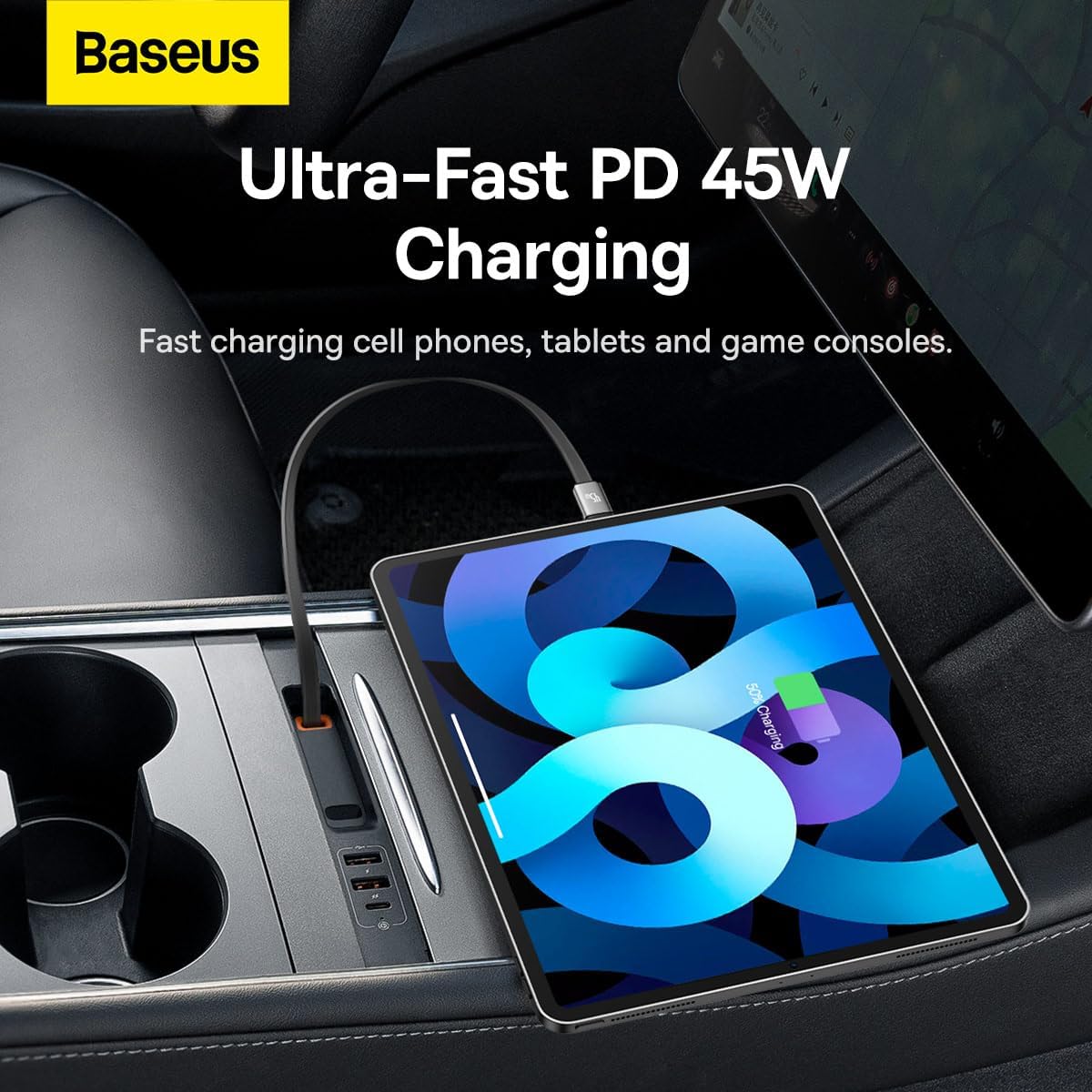 Baseus Hub Docking Station T-Space for Tesla Car — Black