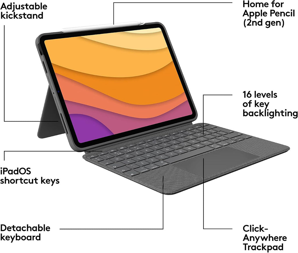 Logitech Combo Touch Keyboard Case for iPad Pro 12.9-inch 5th / 6th Gen — Graphite