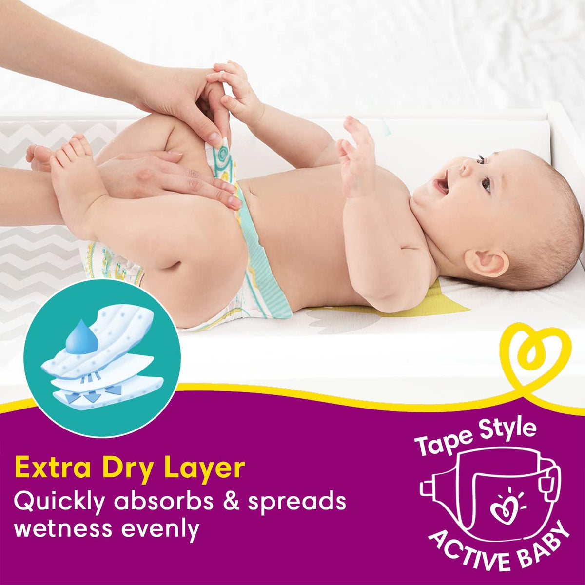 Pampers Active Baby Diapers, Small (46 Count)
