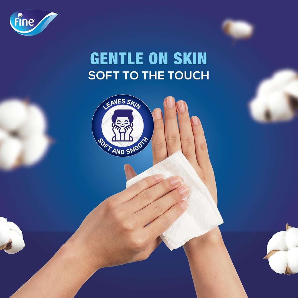 Fine Fluffy Facial Tissue, 20 packs of 200 sheets x 2 Ply — additional view 3