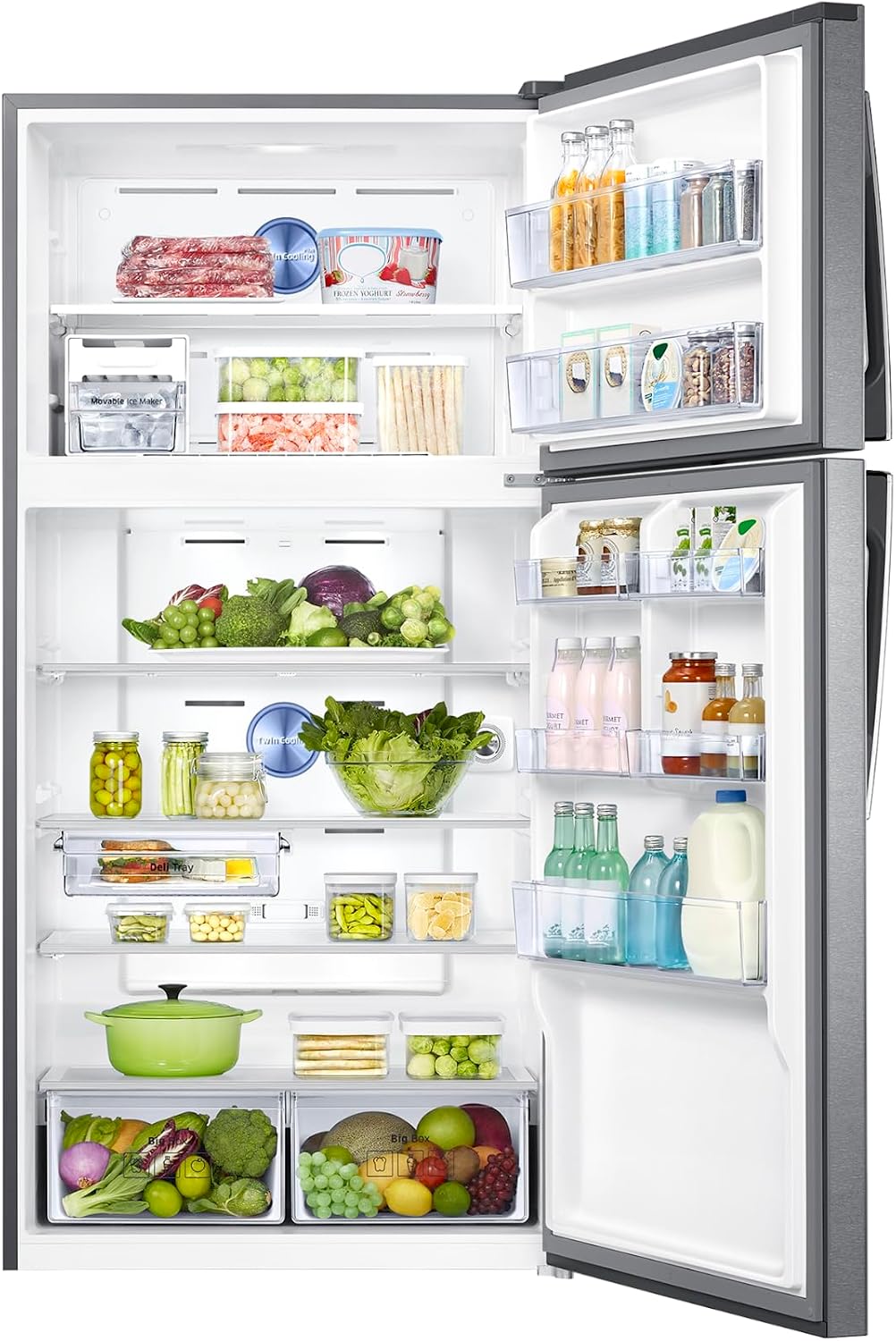 Samsung 810L Gross Top Mount Refrigerator, RT58K7057SL/AE, Easy Clean Steel, Twin Cooling Plus, 10 Year Warranty on Digital Inverter Compressor (UAE version)