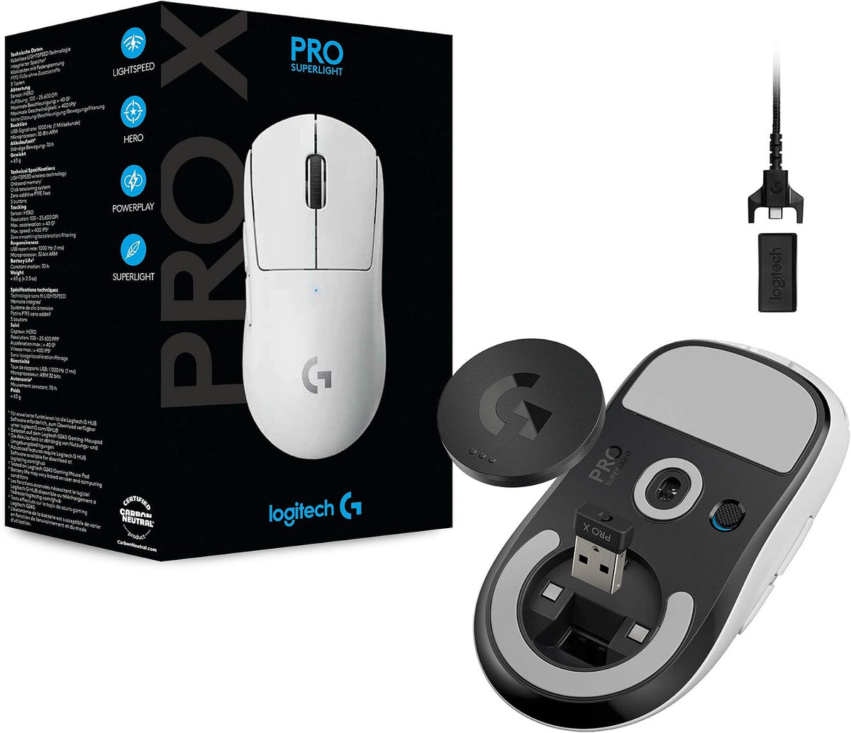 Logitech G PRO X SUPERLIGHT Gaming Mouse — White