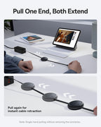 Baseus Free2Pull Mini Retractable USB-C to USB-C Cable 60W — 1m — Black