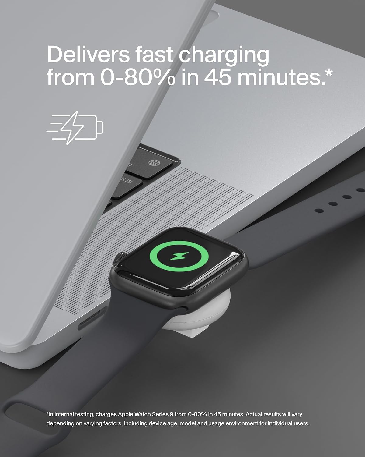 Belkin BoostCharge Portable USB-C Apple Watch Charger - MFi-Certified USB-C Charger for Apple Watch Series 9, Series 8, Series 7, Ultra, & More - Compatible w/MacBook, iPhone 15, & More - White