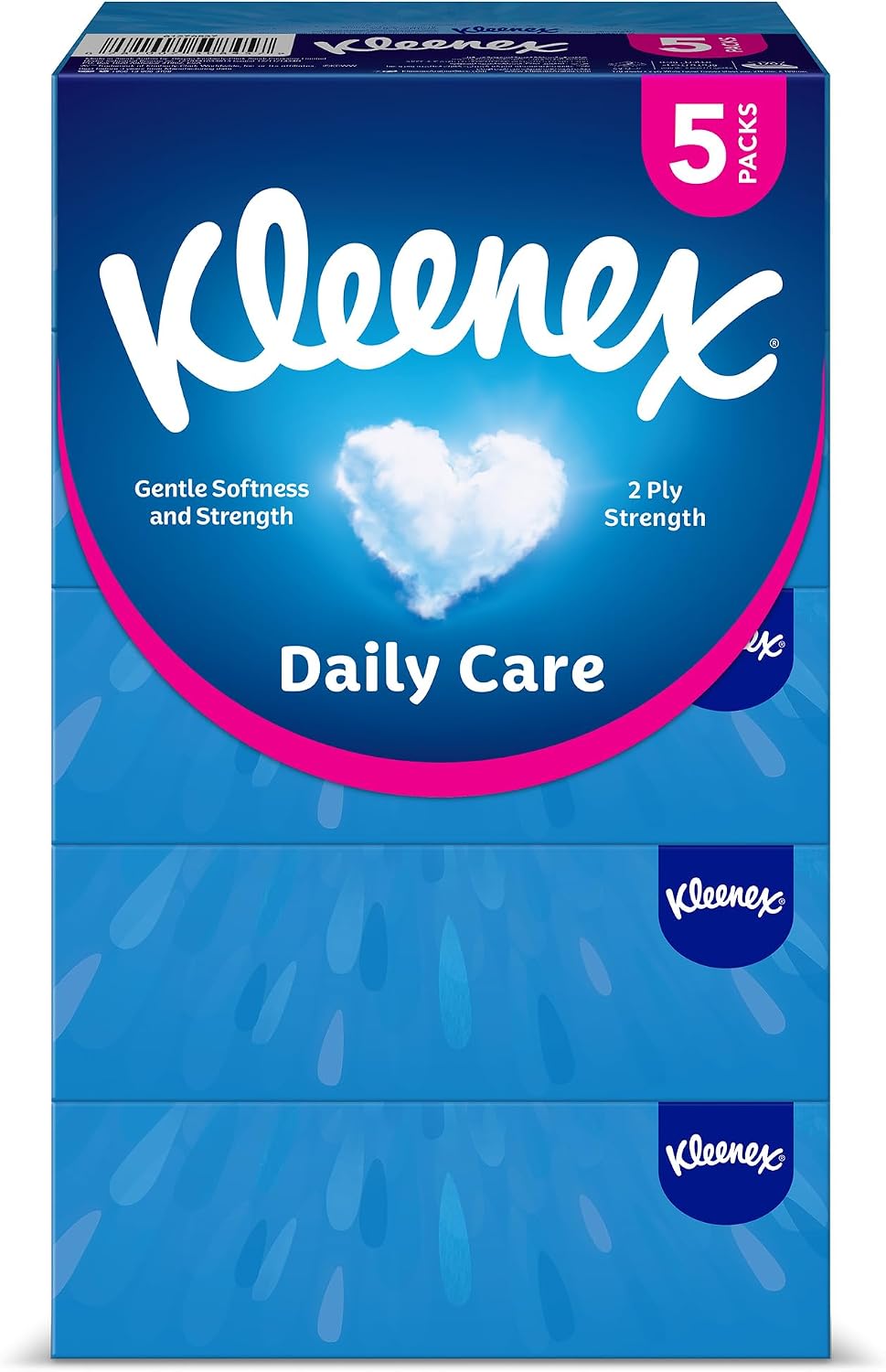 Kleenex Daily Care Facial Tissue - Pack Of 5 Boxes, 150 Sheets X 2 Ply — additional view 2