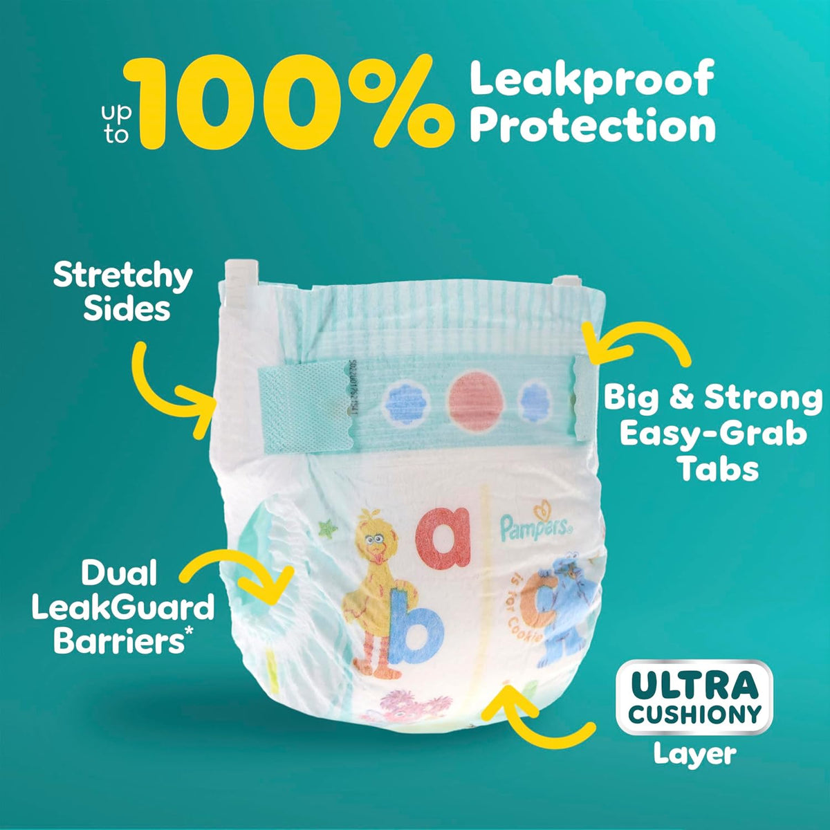 Pampers Baby Dry Diapers - Size 2, One Month Supply (234 Count), Absorbent Disposable Diapers