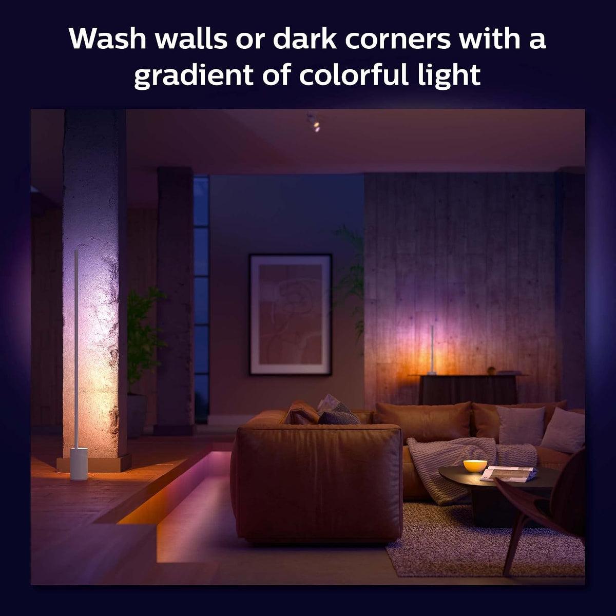 Philips Hue Signe Gradient White & Colour Ambiance Smart Floor Light LED, White Floor Lamp, Smart Lighting Works with Alexa, Google Assistant and Apple Homekit — White