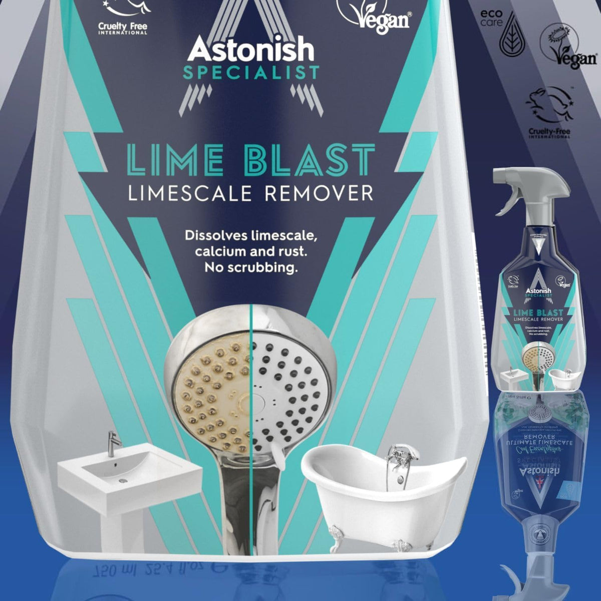 Astonish Lime Blast Ultimate Limescale Remover - No Scrubbing -Removes Limescale Deposits, Calcium & Rust - Deep Effective Cleaning - Easy to Use - Vegan - Cruelty Free- Eco Friendly -750ML — additional product view 5