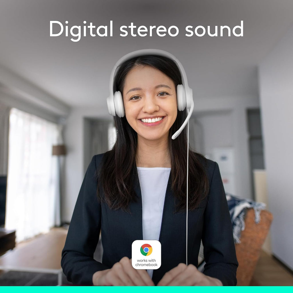 Logitech H390 Headset — Off White