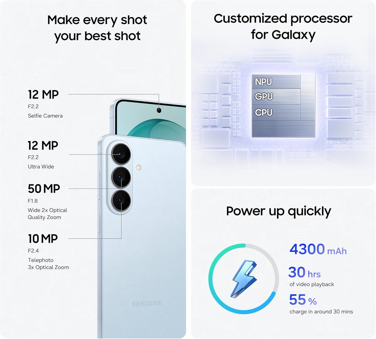 Samsung Galaxy S26 White, 512GB Storage, AI Phone, 12GB RAM, Customized AP, Photo Assist, 50MP Camera, 4300mAh Battery (UAE Version)