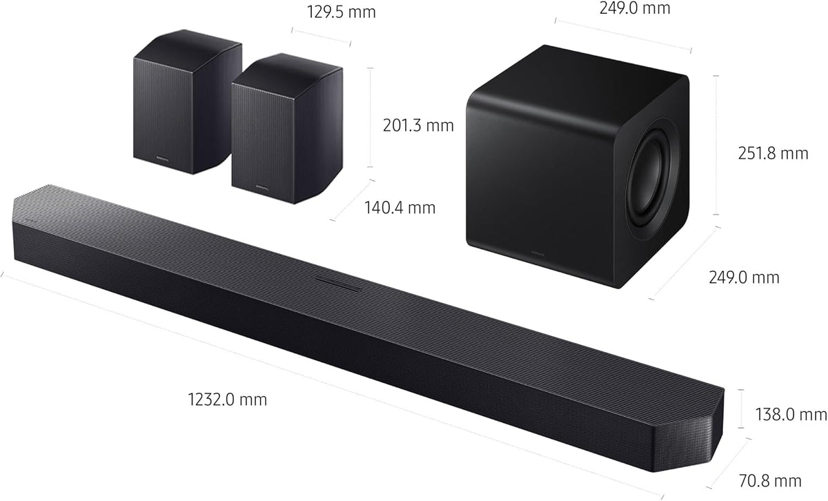 Samsung Q-Series Soundbar HW-Q990H 11.1.4ch Full Surround Subwoofer & Rear Speaker, Wireless Dolby Atmos, DTS XSpaceFit Sound Pro, Q-Symphony, Wireless TV connection, HW-Q990H/ZN (2026 - UAE Version)