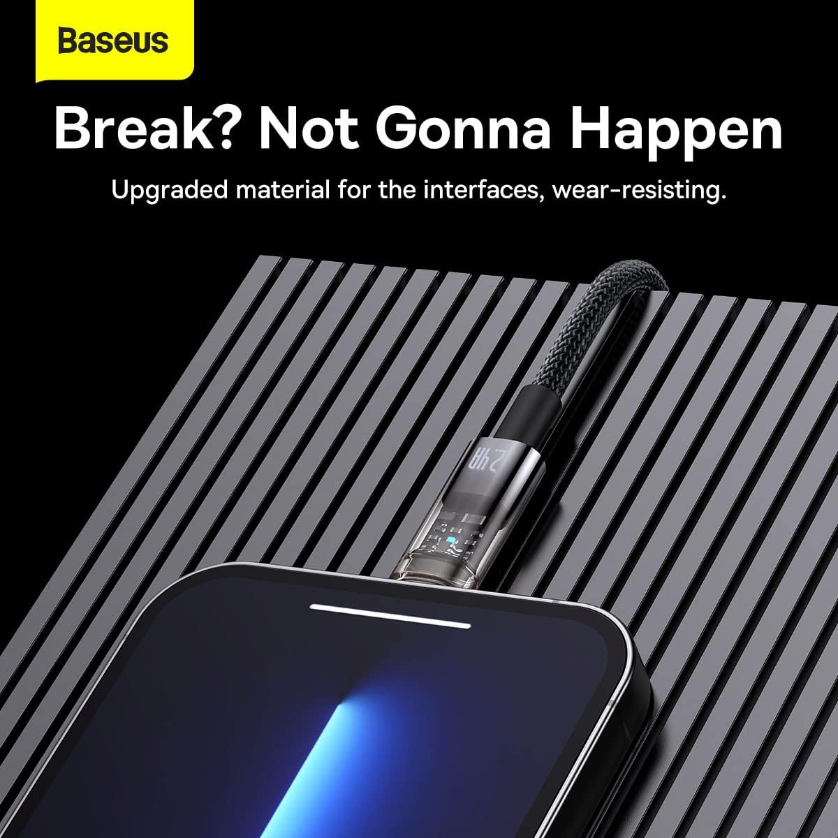 Baseus Explorer Auto Power-Off USB-A to Lightning Cable 2.4A — 1m — Black
