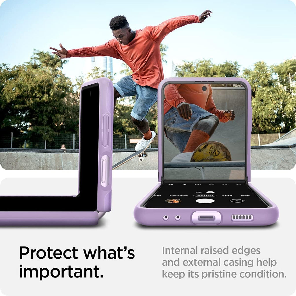 Spigen Thin Fit Case Designed for Apple Samsung Z Flip 3 (2021) - Shiny Lavender — product image 4
