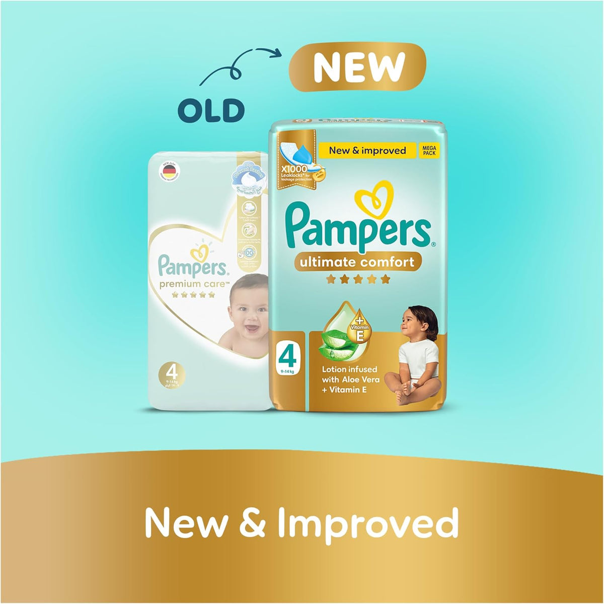 Pampers Ultimate Comfort Premium Taped Diapers 9-14kg Size 4 Box 222 Count