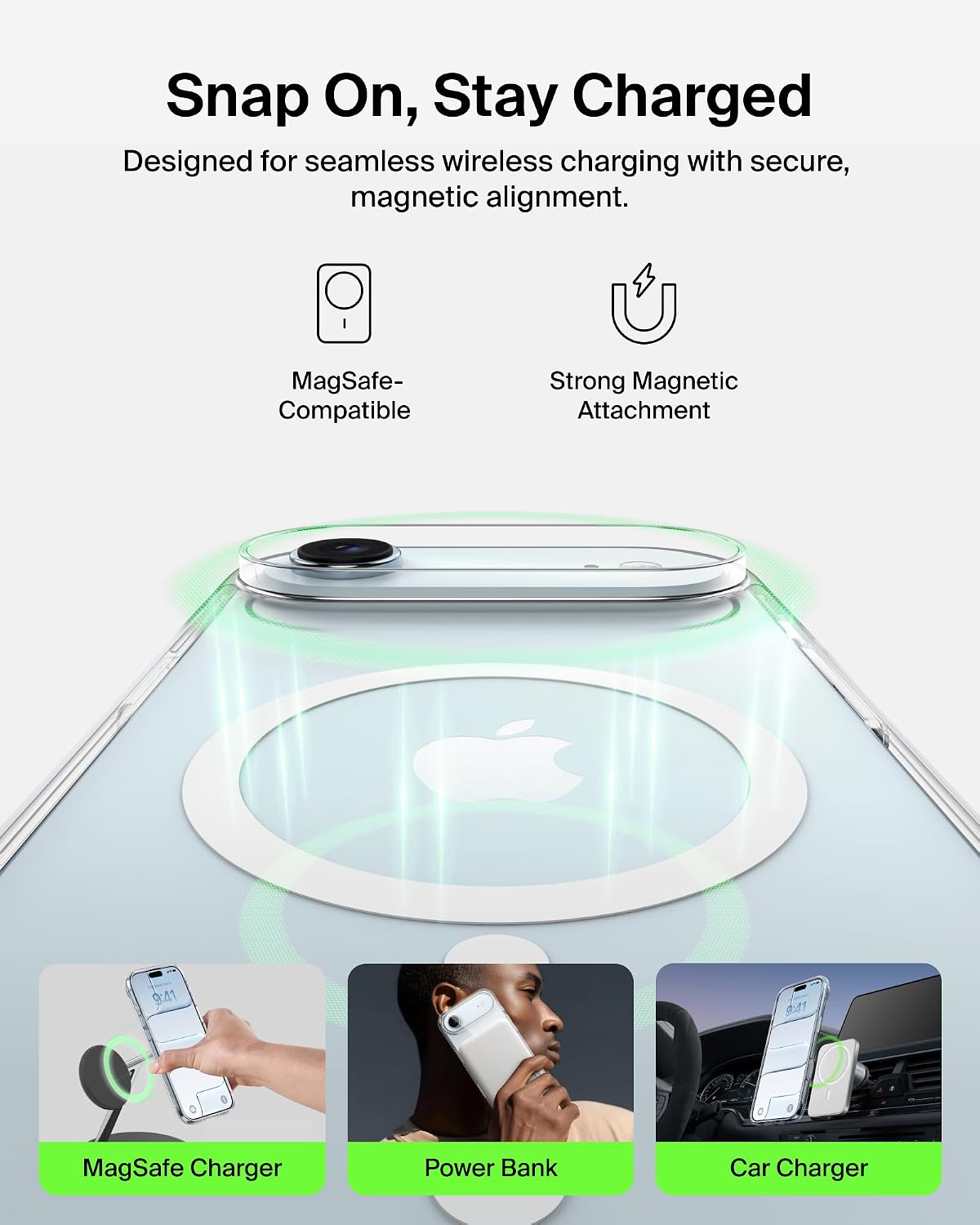 Belkin SheerForce Clear MagSafe Compatible iPhone Air Case with Slim Design & Anti-Scratch Treated Coating - Magnetic, Transparent, & Shockproof Protective iPhone Case - Clear