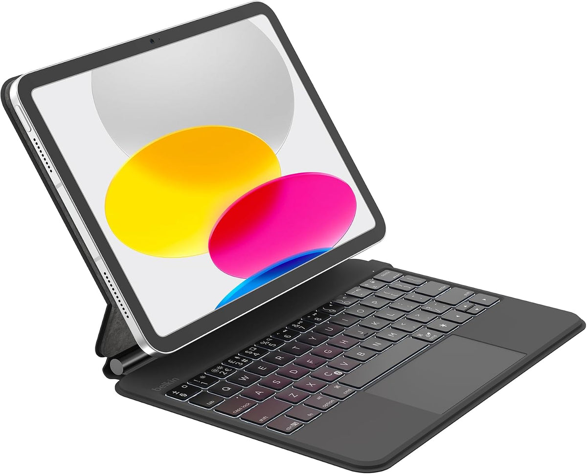 Belkin Pro iPad Keyboard Case with Magnetic Stand, Backlit Bluetooth Keys, Multi‑Touch Trackpad, Apple Pencil Holder, QWERTY Layout, Media Controls, Compatible with iPad 10.9” 10th Gen, iPad 11” A16