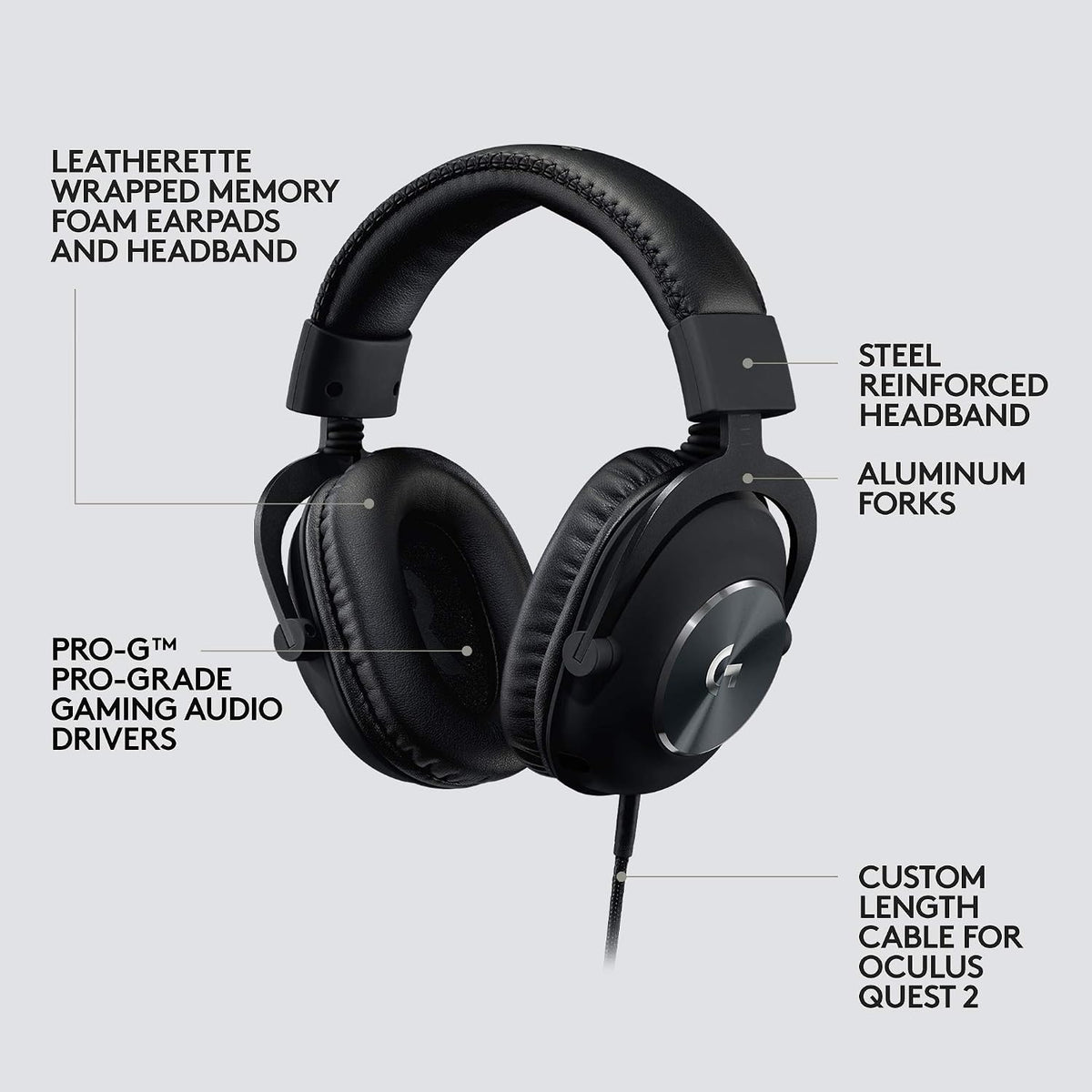 Logitech G PRO Gaming Headset for Oculus Quest 2 — Black