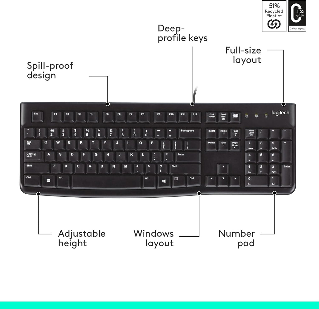 Logitech K120 for Business Keyboard — Black