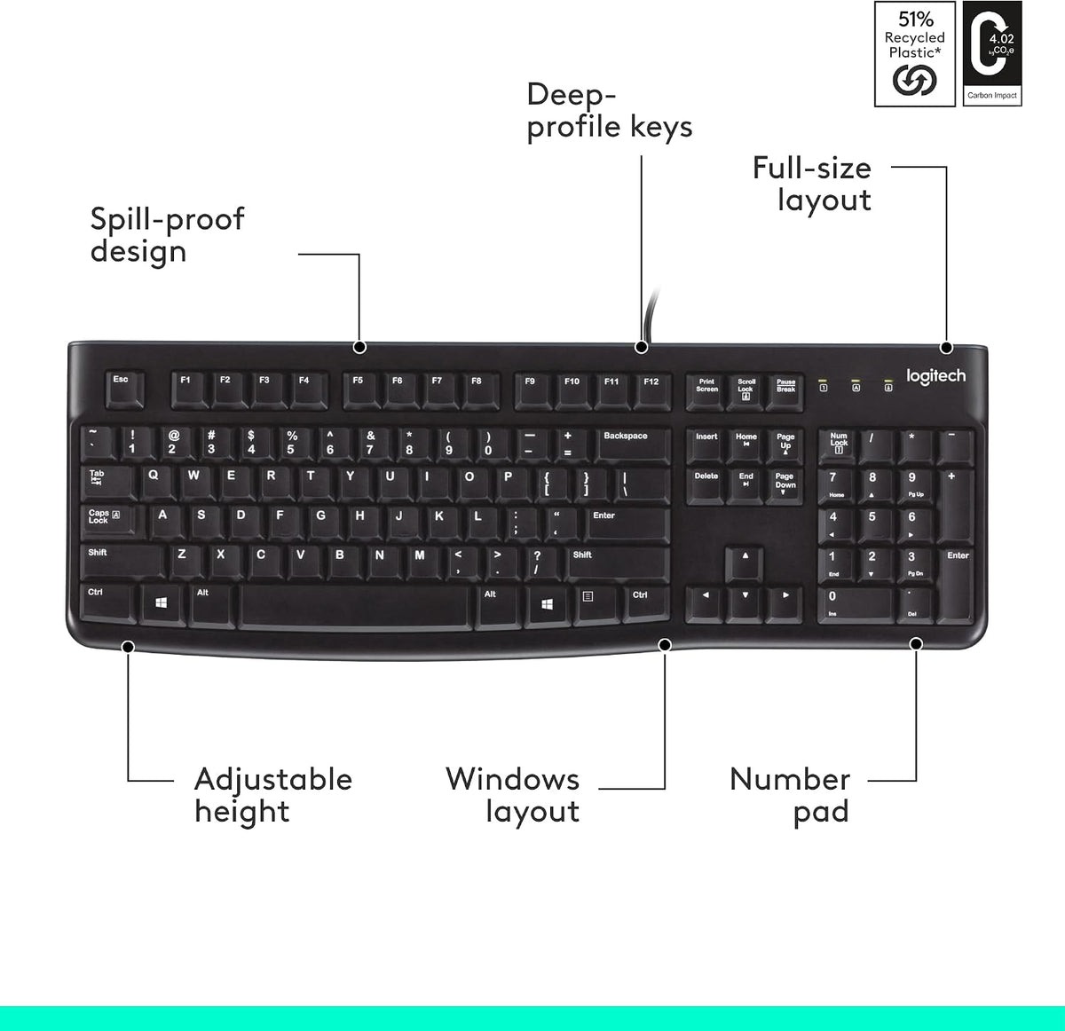 Logitech K120 for Business Keyboard — Black