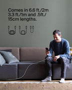 Belkin Fast Charge braided USB C to fast charger cable, USB type C charger cable fast charging for iPhone 15, Samsung Galaxy S23, Google Pixel, iPad, MacBook, Nintendo and more - 1m, White