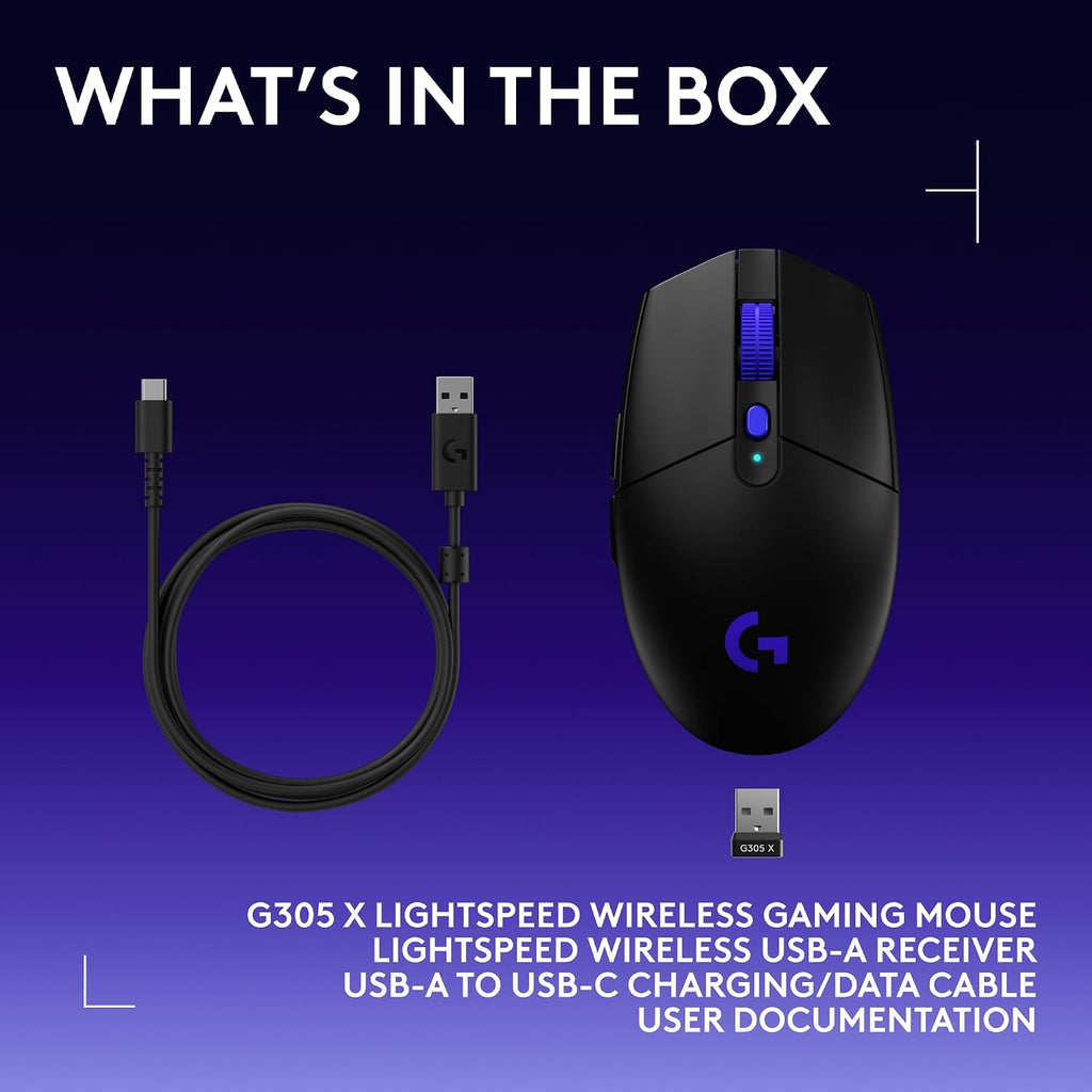 Logitech G305 X SUPERLIGHT Gaming Mouse — Black