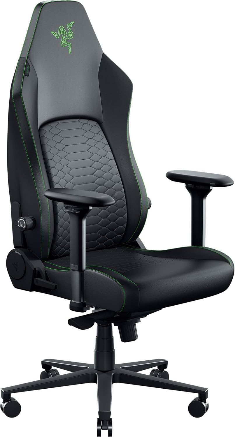 Razer Iskur V2 NewGen Ergonomic Gaming Chair — Black / Green — main product image