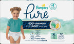 Pampers Pure Protection Diapers - Size 6, 72 Count, Hypoallergenic Premium Disposable Baby Diapers