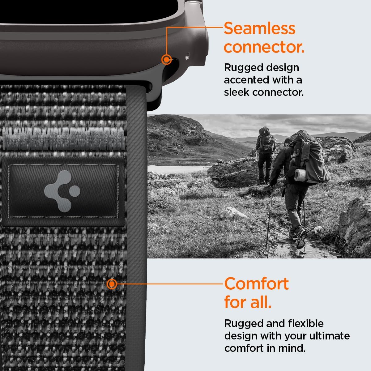 Spigen Athlex Air 2 for Apple Watch Band for Apple Watch Ultra 4/3/2/1 49mm — Active Black Gray — product image 7
