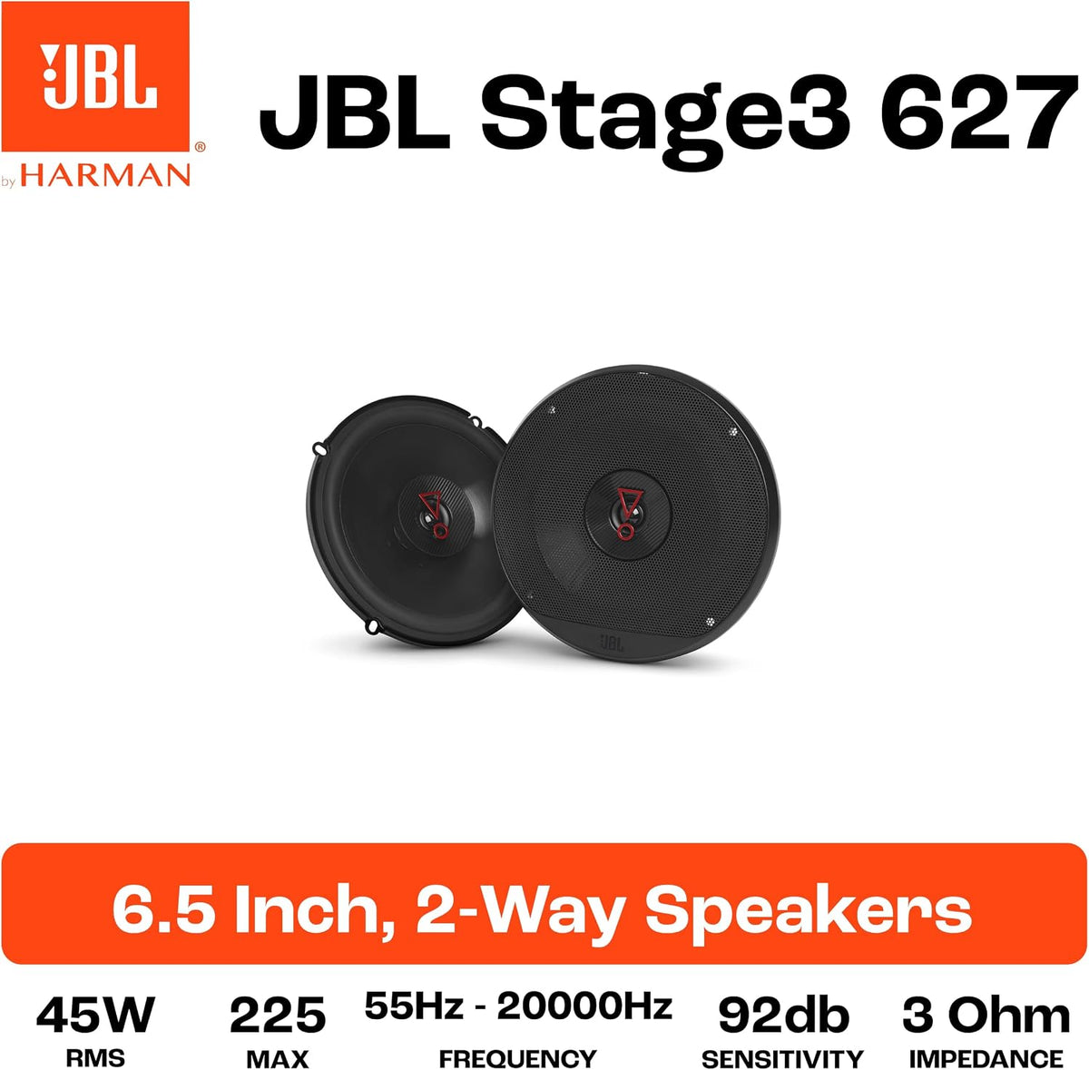 JBL Stage3 627 6.5-Inch Car Speaker Set